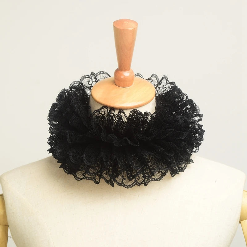 Victorian Collar Ruffle Neck Ruff Vintage Lace Clown Collars Tie Cosplay Accessories - Big Tim's Magic Emporium