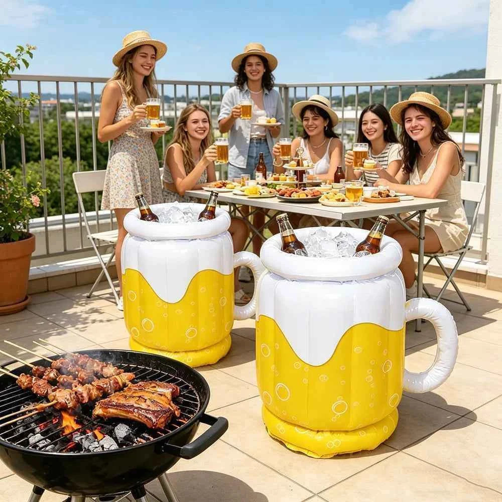 1pc PVC Inflatable Ice Bucket Beer Cooler Funny Hawaiian Birthday Party Decoration Summer Beach Pool Outdoor BBQ Supplies Props