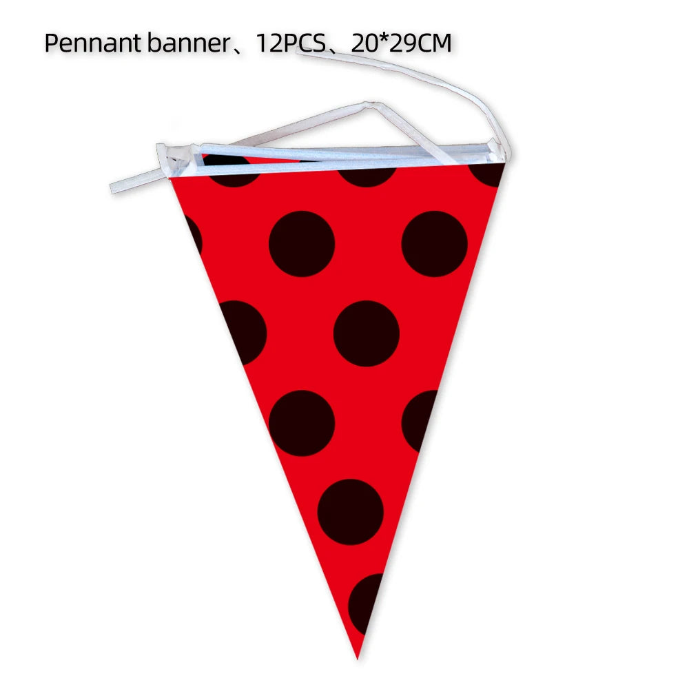 Ladybug Tablecover Party Pack Red Black Polka Dots Tablecloth 54 x 87 Inch Ladybug Party Western Themed Party Birthday Party - Big Tim's Magic Emporium