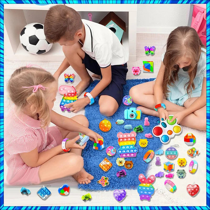 206pcs/pack Kids Party Favors Toys Children Assortment Giveaway Pinata Filler Bulk Toy Stress Relief toys gift for Kids