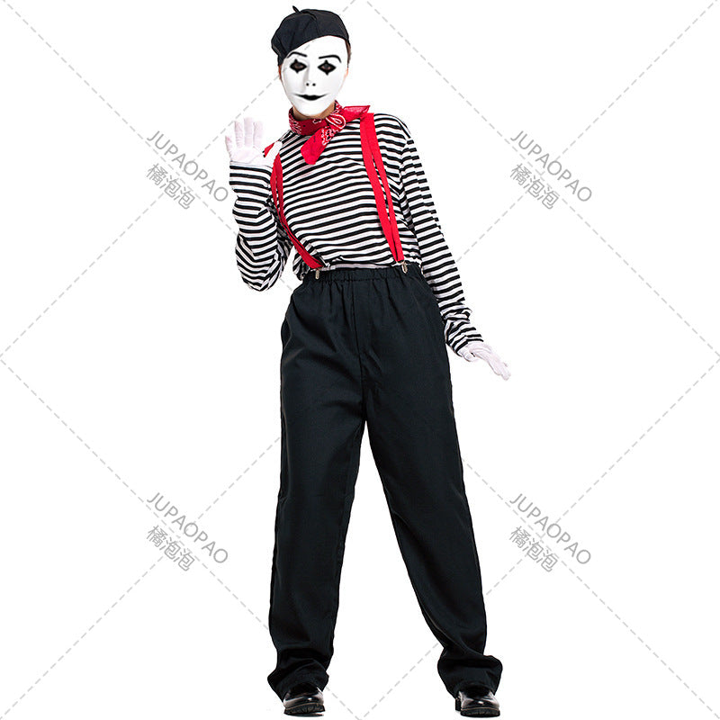 Mime Actors, Couples, Clown Costumes, Men and Women's Game Costumes, Japanese Halloween Comical Performance Costumes, JUPAOPAO - Big Tim's Magic Emporium