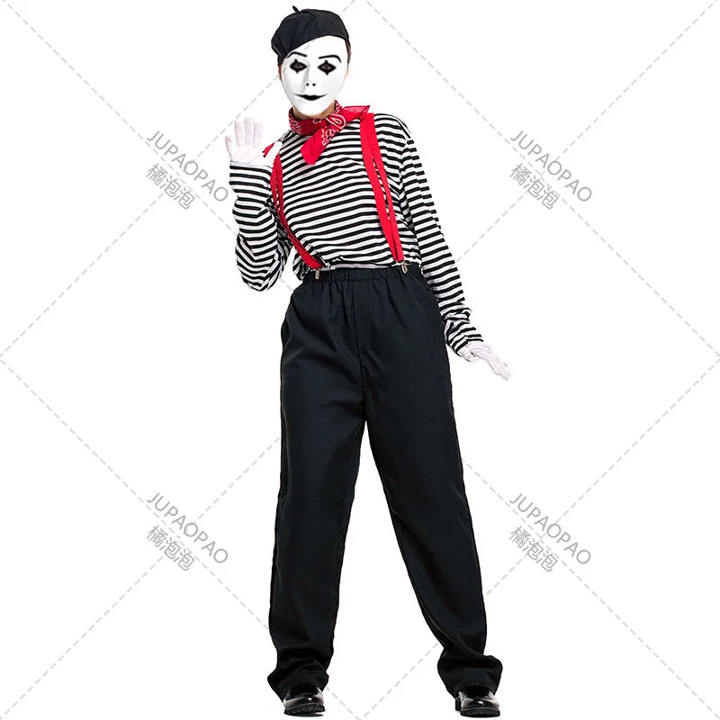 Mime Actors, Couples, Clown Costumes, Men and Women's Game Costumes, Japanese Halloween Comical Performance Costumes, JUPAOPAO - Big Tim's Magic Emporium