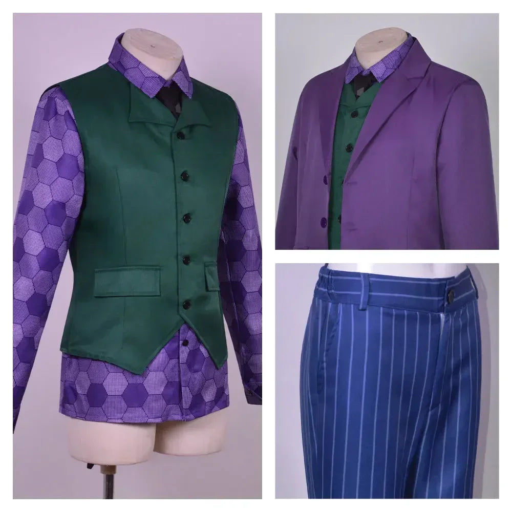 Purple Jacket Uniform for Adult Halloween Dress Up Party Clown Heath Ledger Suit Cosplay Movie&tv Dark Knight Costumes - Big Tim's Magic Emporium