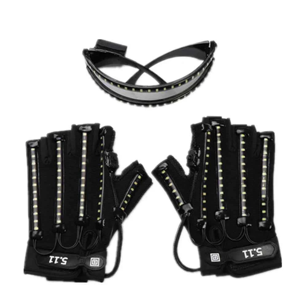 Bright LED Stage Costumes LED Gloves  Luminous Glasses   Laser Stage Props Party Supplies