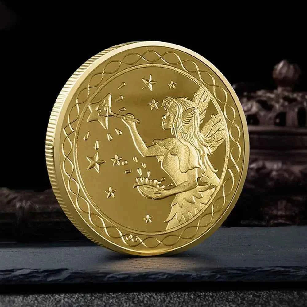 Tooth Fairy Gold Plated Commemorative Coin Creative Kids Tooth Change Gifts Physical Metal Coin Crypto Commemorative Coin