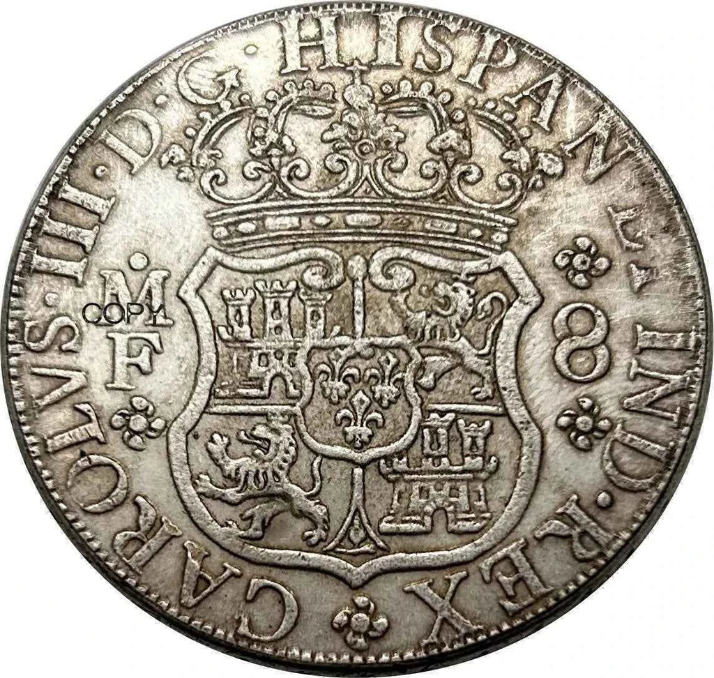 Mexico Coin 1762 8 MF Reales Fernando VI Monarchi Cupronickel Plated Silver Collectibles Copy Coins