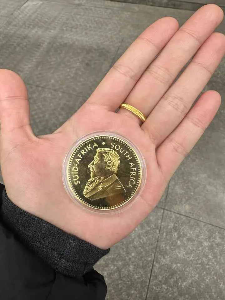 Gold Krugerrand Coin 4cm Wealth Simulator Royal Minted Token Replica For Wealth Gift Home Decorr Coin Collection