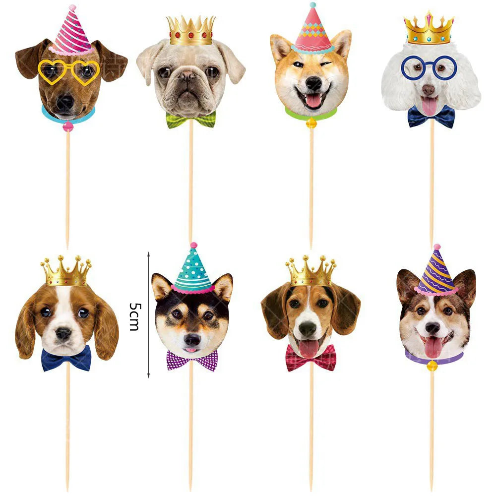 Dog Party Decoration Pet Party Tableware Plate Cup Napkin Tablecloth Birthday Party Banner - Big Tim's Magic Emporium