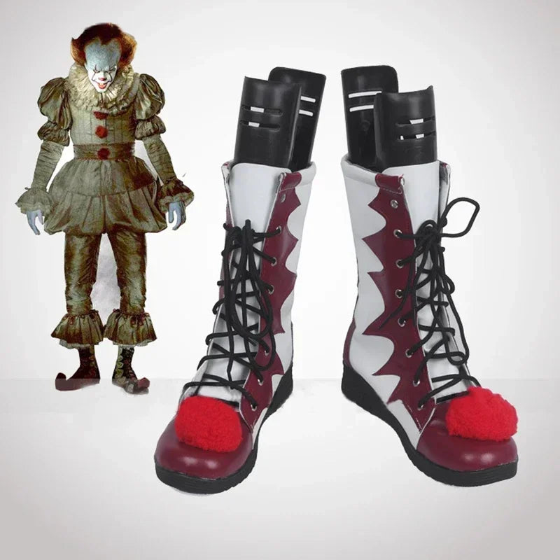 Stephen King's It Pennywise Shoes Mask Cosplay Scary Clown Boots Men Custom Halloween Christmas Costumes Accessories Party - Big Tim's Magic Emporium