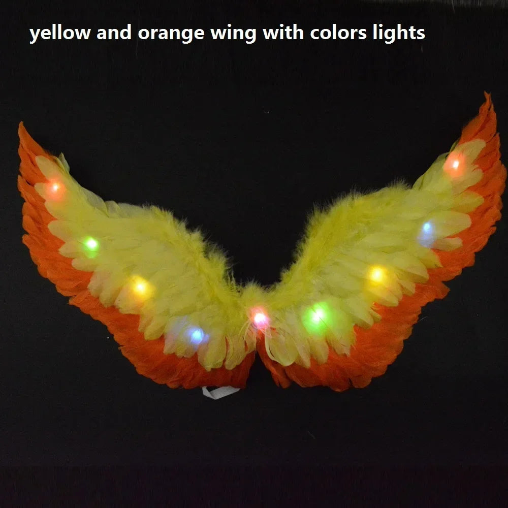 Party Glow LED Angel Feather Wing with Luminous Light Up Effect for Costume Birthday, Wedding and Christmas - Big Tim's Magic Emporium