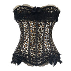 Lace Overlay Boned Overbust Corset Bustier Top Plus Size Body Shaper