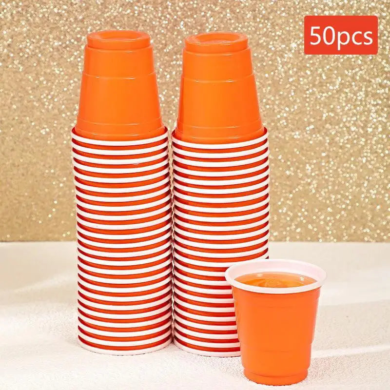 50pcs Party Disposable Plastic Cups Birthday Wedding Festival Beer Drink Soda Cups Party Game Cups - Big Tim's Magic Emporium