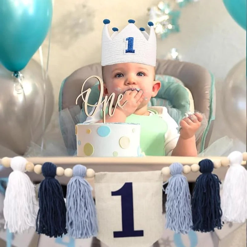 Baby Boy Girls First 1st Birthday Party Decorations Backdrop Wall Hangings Decorative for Kids Bedroom Nursery Wall Decor