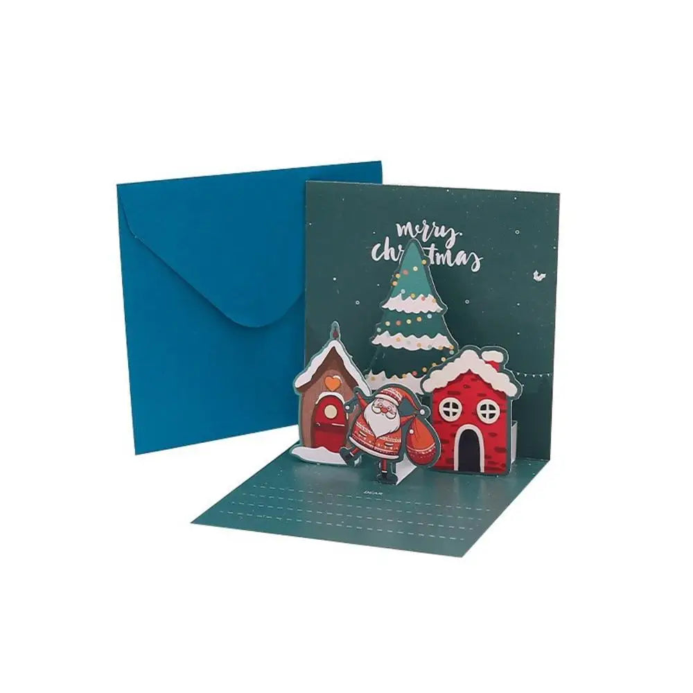 Happy Birthday Card Christmas Gift Card 3d Birthday Cake Pop-Up Greeting  with Envelope Christmas Invitation Cards for Kids