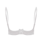 Satin Underwire Half-Cup Push-Up Bra