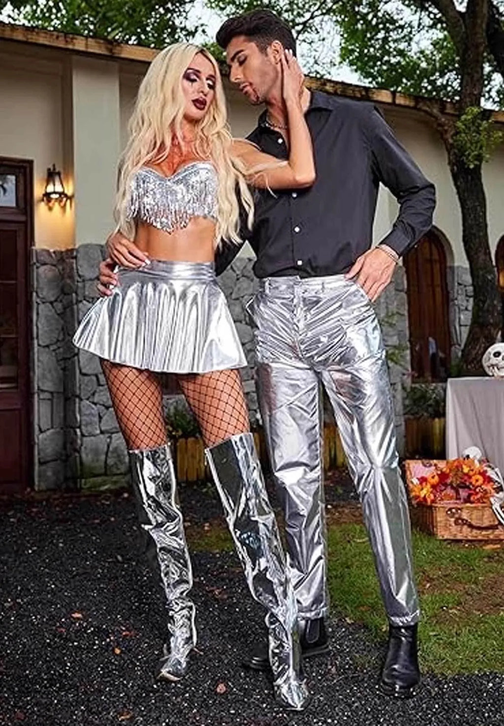 Music Festival Silver Tassel Sequin Bikini Dress Sexy Women's Stage Bar Nightclub Singer Role Playing Performance Costume Set