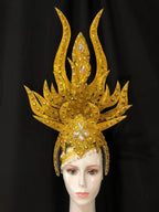 The Stardust Wings of Radiance – Deluxe Feathered Samba & Carnival Crown