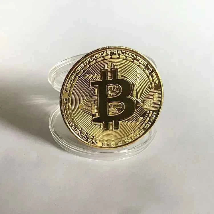 Gold Plated Bitcoin Coin Collectible Art Collection Gift Physical Commemorative Casascius Bit BTC Metal Antique Imitation