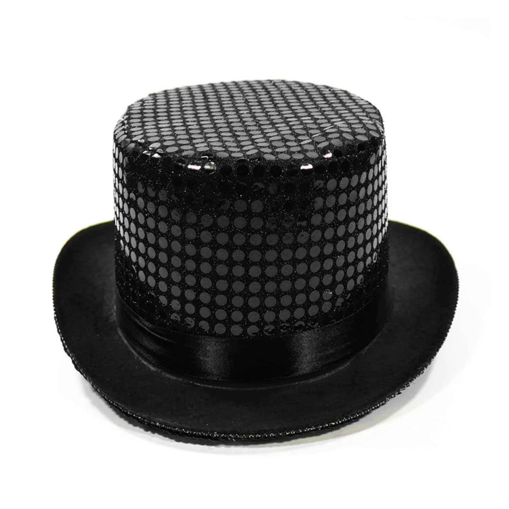 Magician Top Hat Jazz Sparkling Mirror Hat Male And Female Comedians Performing Hats Stage Lighting Focusing Hat