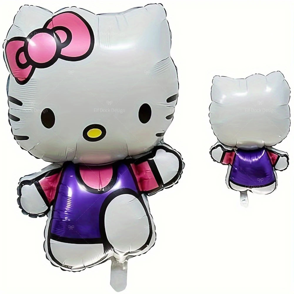 Cartoon Party Balloon Decoration Cute Hello Kitty Birthday Kids Theme Scene Layout Hello Kitty Room Decor Kawaii Gift for Girls