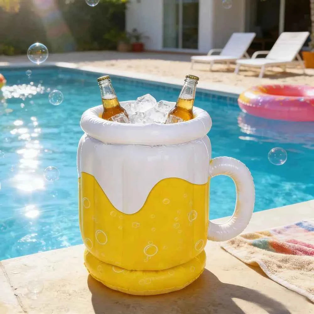 1pc PVC Inflatable Ice Bucket Beer Cooler Funny Hawaiian Birthday Party Decoration Summer Beach Pool Outdoor BBQ Supplies Props