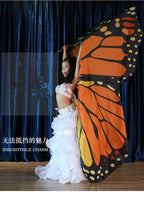 Vibrant Butterfly Belly Dance Wings with Telescopic Sticks Set