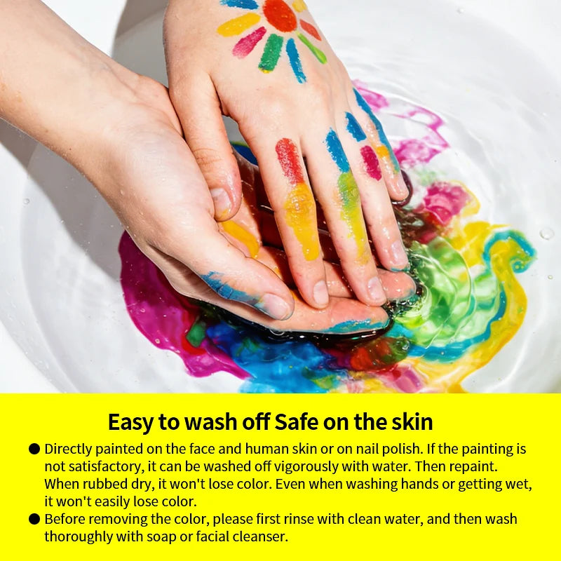 Skin Painting Face Paint For Beginners ，Human Body Graffiti,12PCS Face Paint Marker Pens DIY Drawing Soft Brush Non-toxic
