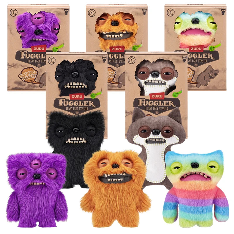 NEW Fuggler Ugly Monsters Fart Face Soft Plush Toys Butt Funny Tooth Monster Pets Dolls Stuffed Animal Toy Kids Gift Collectible