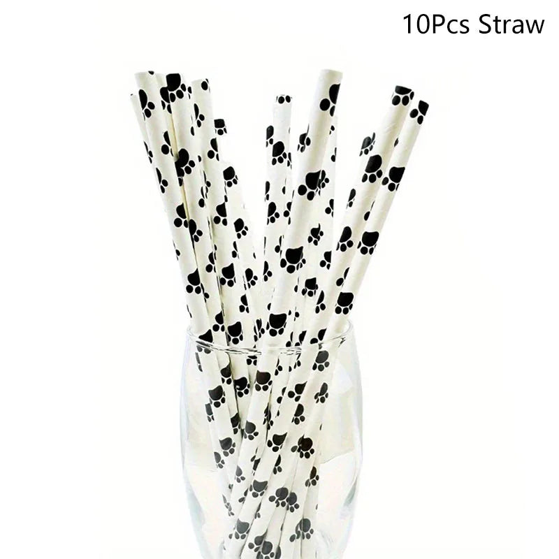 Dog Party Decoration Pet Party Tableware Plate Cup Napkin Tablecloth Birthday Party Banner - Big Tim's Magic Emporium
