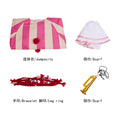 Playful Circus Clown Cosplay Costume Pink Striped Jumpsuit for Men Women Halloween Party Carnival Disguise Dress Outfits - Big Tim's Magic Emporium