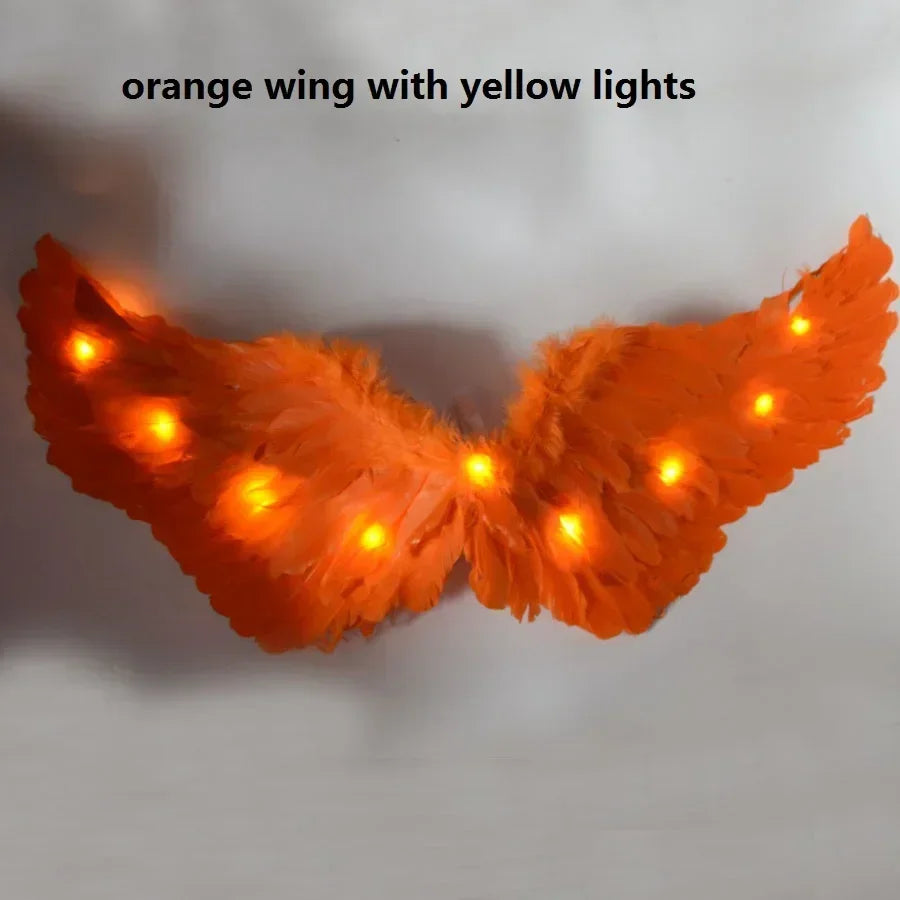 Party Glow LED Angel Feather Wing with Luminous Light Up Effect for Costume Birthday, Wedding and Christmas - Big Tim's Magic Emporium