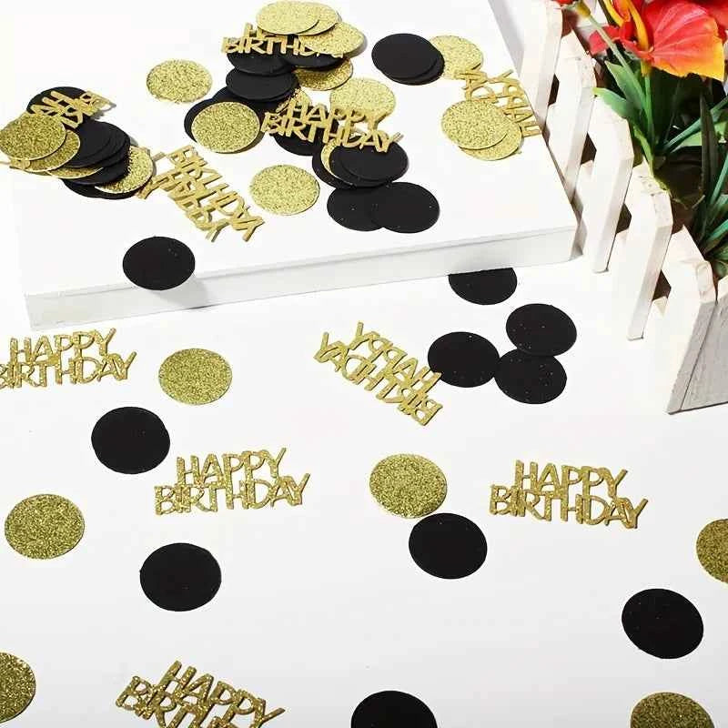 Black Gold Paper Scraps Birthday Party Paper Scraps Birthday Party Desktop Decoration Supplies