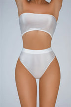 High-Waist Oil Glossy Sheer G-String Thong Satin Smooth Seamless Briefs