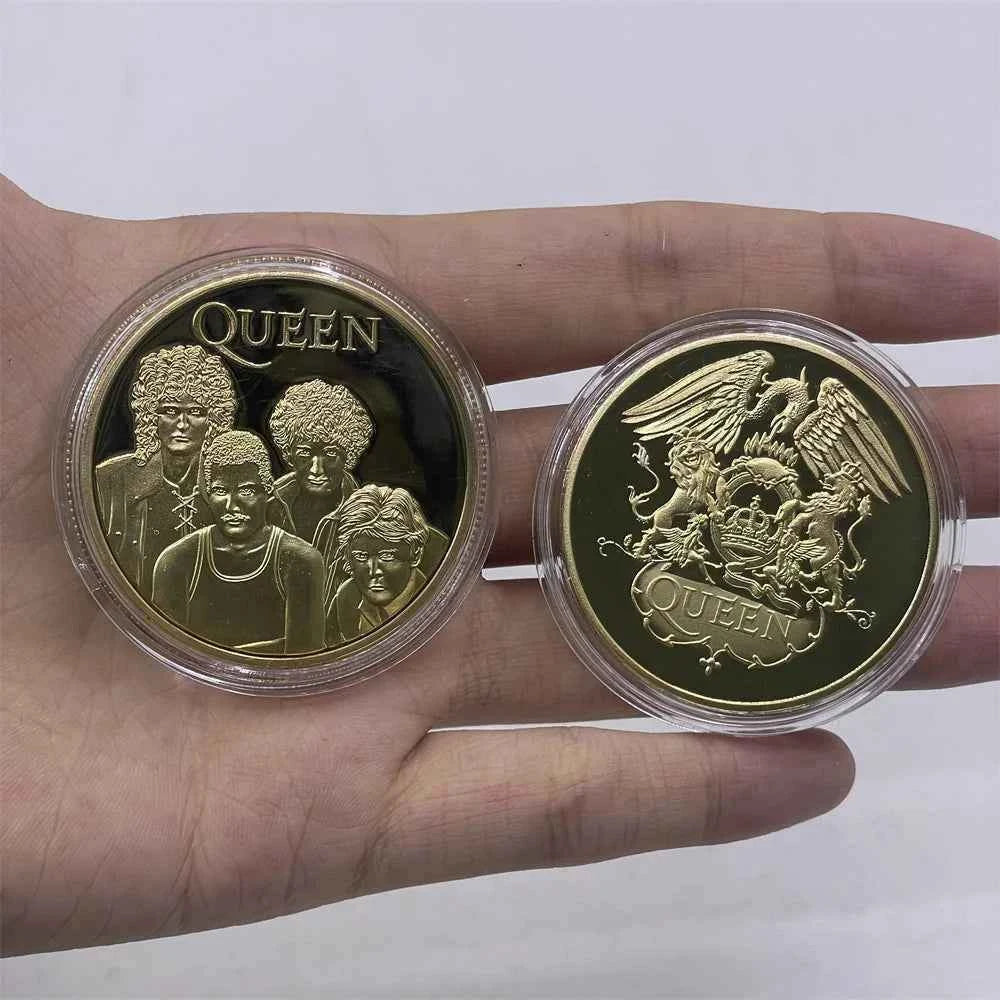 Mixed Designs Queen Gold Coin Popular World Band Commemorative Coin Freddie Mercury Challenge Collectibles Home Decor Gift