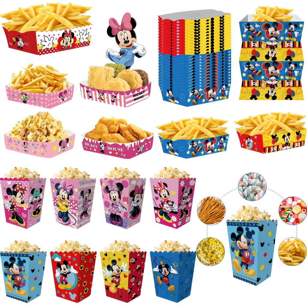 Mickey Minnie Party Decorations Popcorn Boxes French Fries Boxes For Kids Birthday Party Boys Girls Party Supplies Party Favors - Big Tim's Magic Emporium