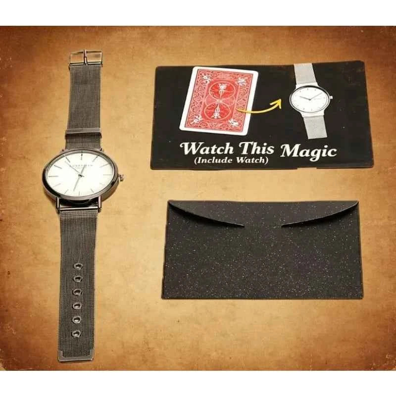 Watch This (Include Watch) Magic Tricks Playing Card Change To Watch Close Up Street Illusion Gimmick Mentalism Magia Toys
