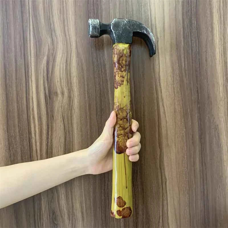 Stage Props Jackhammer Repairman Tool Carpenter's Hammer Model Cosplay Halloween Scare Props Safety PU Kids Educate Toy