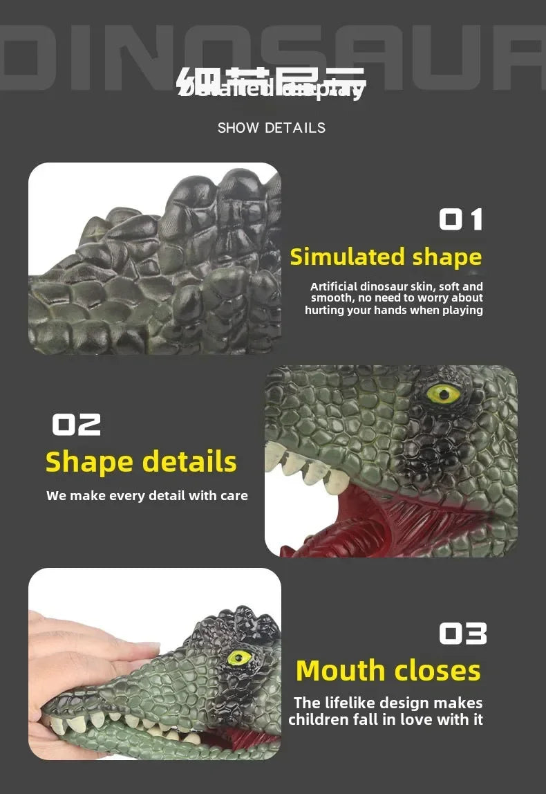 Hand Puppets Dinosaur head Model Toy T-Rex Dino Park Dolls Dinosaur Worlds Soft Toy for Gifts - Big Tim's Magic Emporium