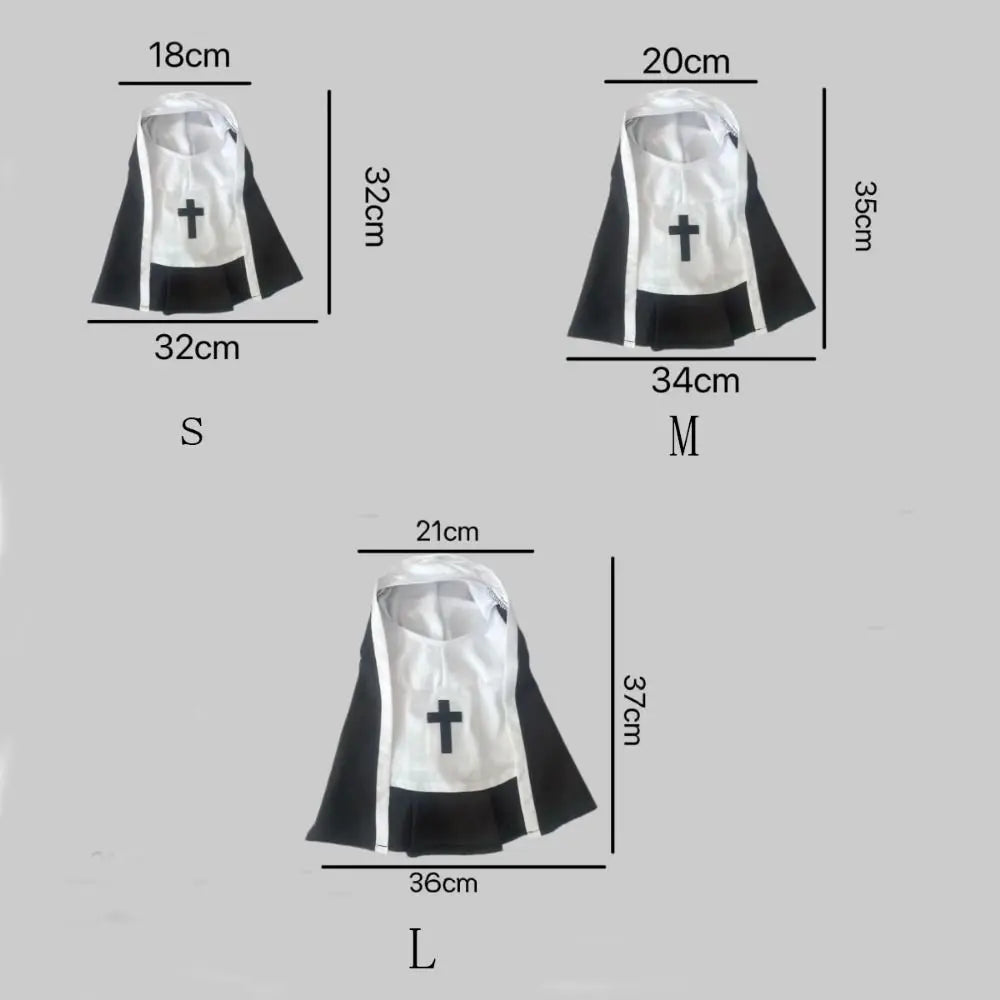 Cat Puppy Pet Nun Cloak Role Play Soft Pet Cat Halloween Costumes Black/white Breathable Cat Cosplay Costume Sets Cosplay Dress