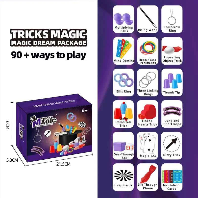 Magic Kit Set for Beginners and Enthusiasts, Classic Tricks with Rope, Cards, Balls and Rings, Fun Family Toy, Christmas  Gift - Big Tim's Magic Emporium