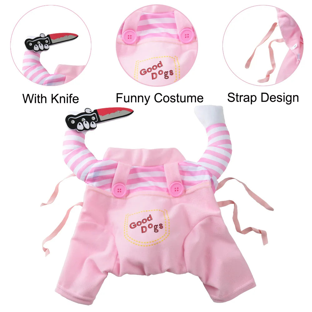 Pet Dog Cosplay Costume For Small Medium Dogs Cats Funny Party Dress Up Puppy Clothing Halloween Kitten Outfits Bulldog Jacket