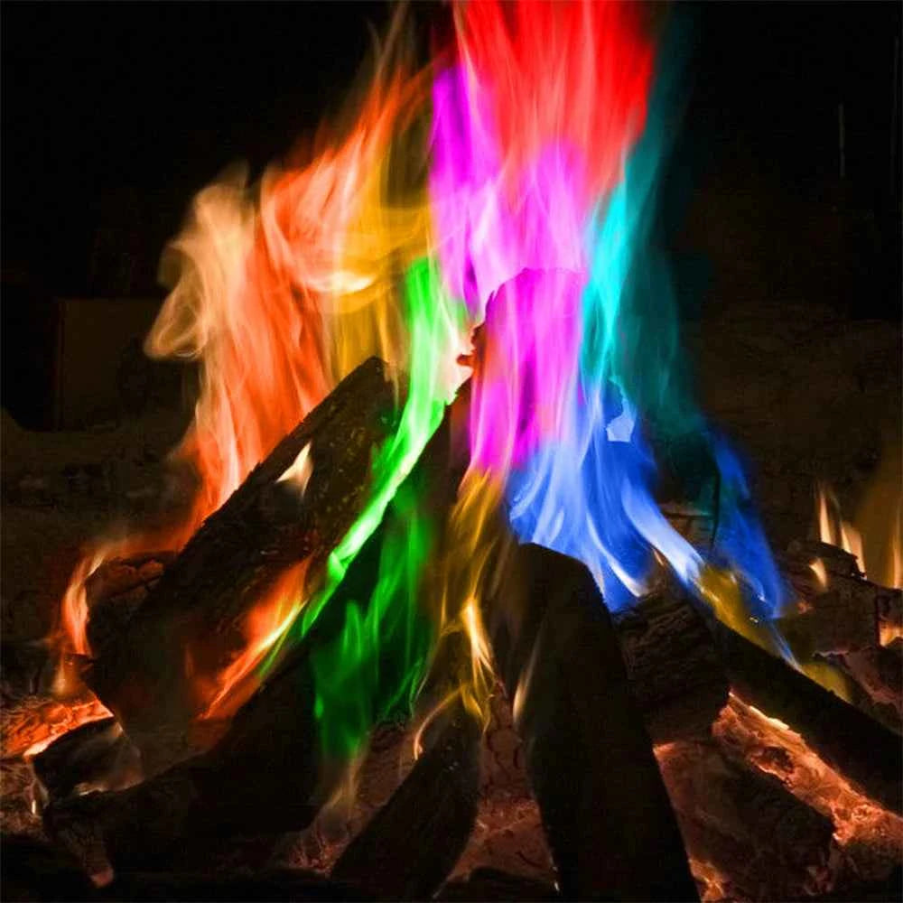 Mystical Fire Magic Tricks Color Flames Powder Bonfire Sachets Fireplace Pit Patio Toy Magician Pyrotechnics Party Glowing Props - Big Tim's Magic Emporium