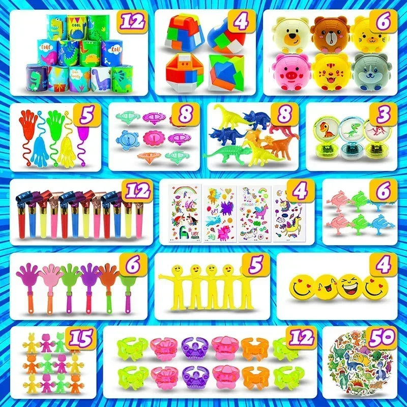 206pcs/pack Kids Party Favors Toys Children Assortment Giveaway Pinata Filler Bulk Toy Stress Relief toys gift for Kids