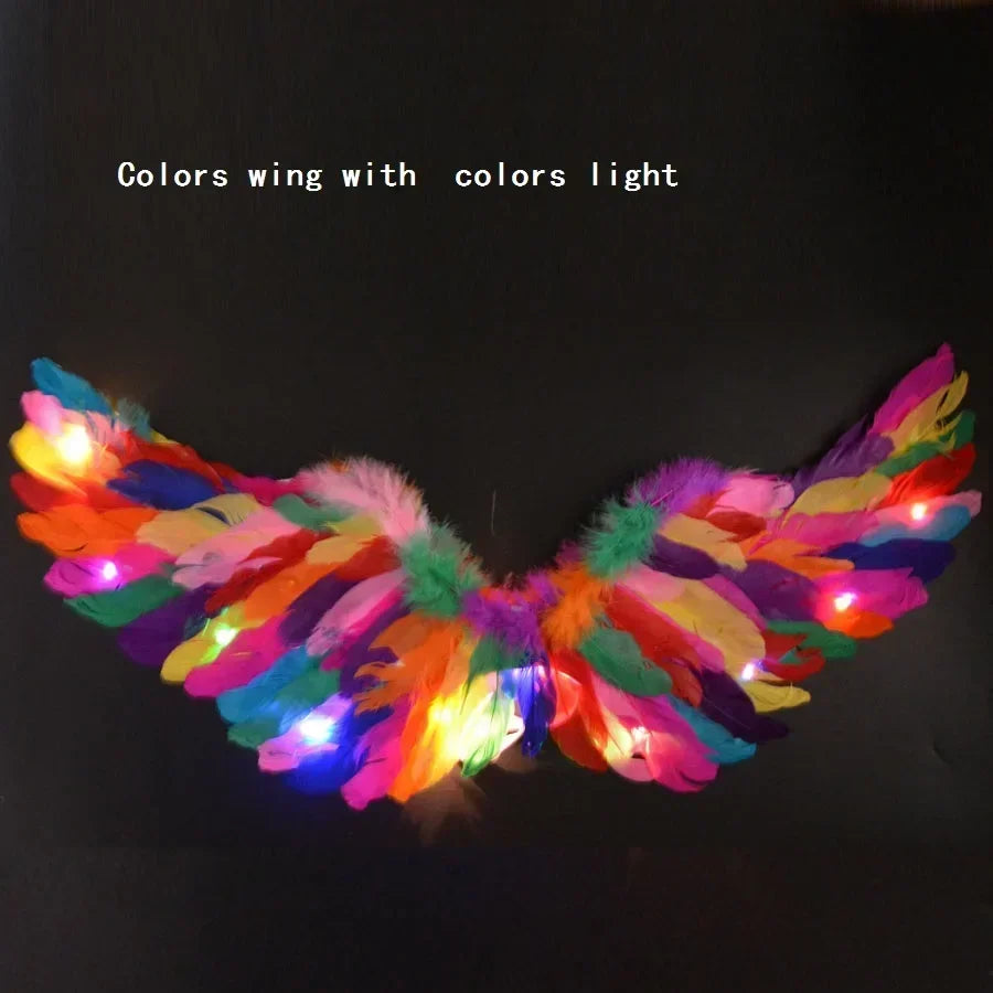 Party Glow LED Angel Feather Wing with Luminous Light Up Effect for Costume Birthday, Wedding and Christmas - Big Tim's Magic Emporium