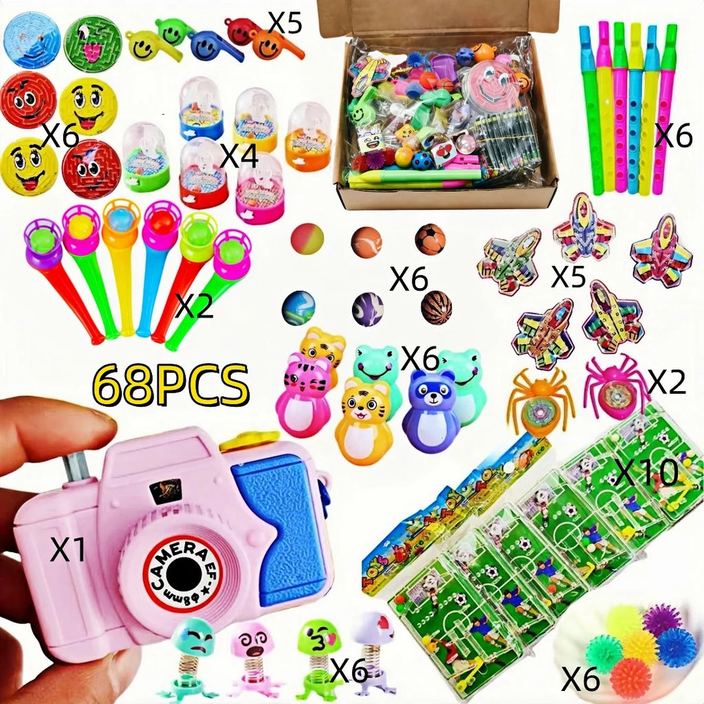 68Pcs Fun Party Favor Set Toys for Kids Birthday Party Wedding Guest Gifts Kindergarten Prizes Christmas Carnival Gift Pack - Big Tim's Magic Emporium