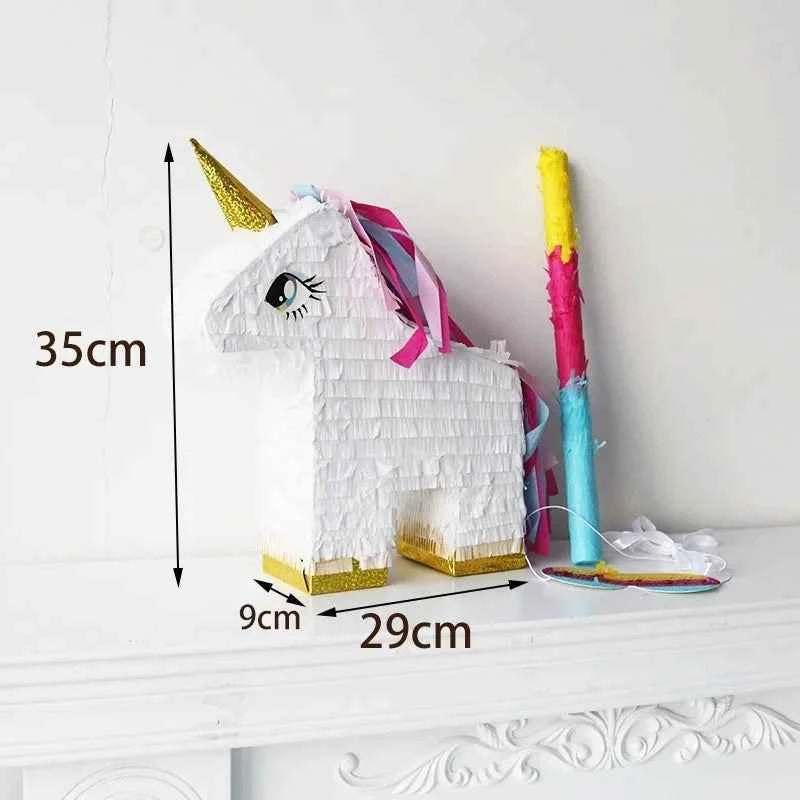1SET/Box Unicorn Pinata with a Blindfold and Stick Birthday Party Decoration Bundle Handmade Piñatas Candy Gift Unicorn Pinatas