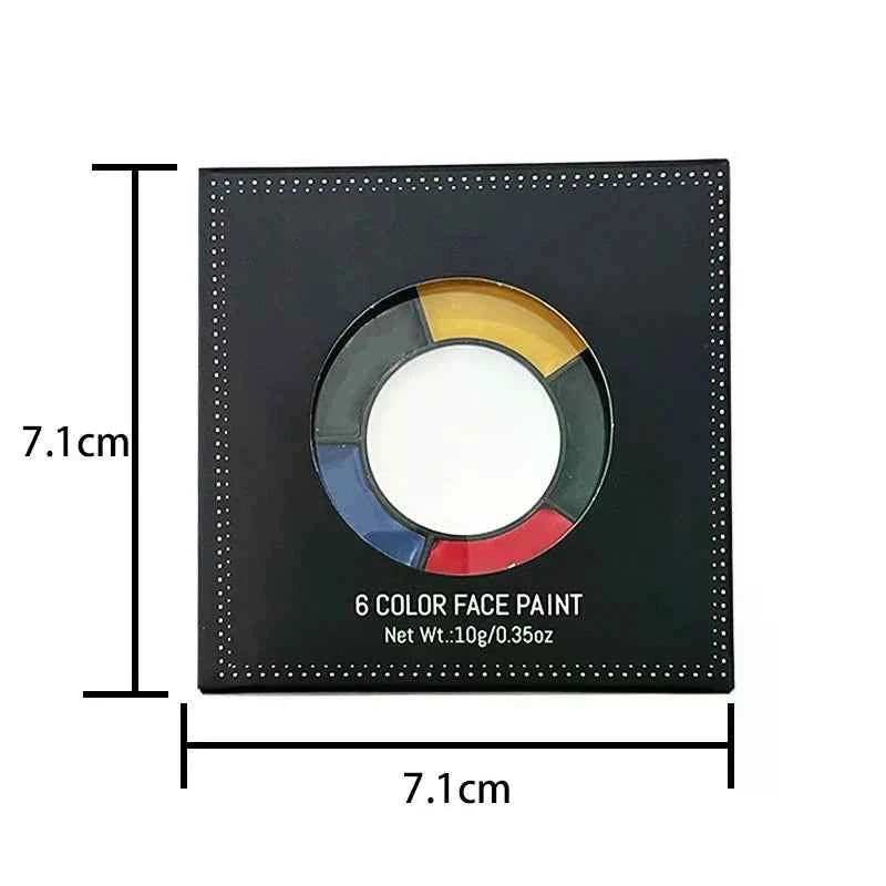 6 Colors Water-soluble Face Body Paint Palette Non-toxic Safe Tattoo Painting Face Painting Halloween Cosplay Makeup Props