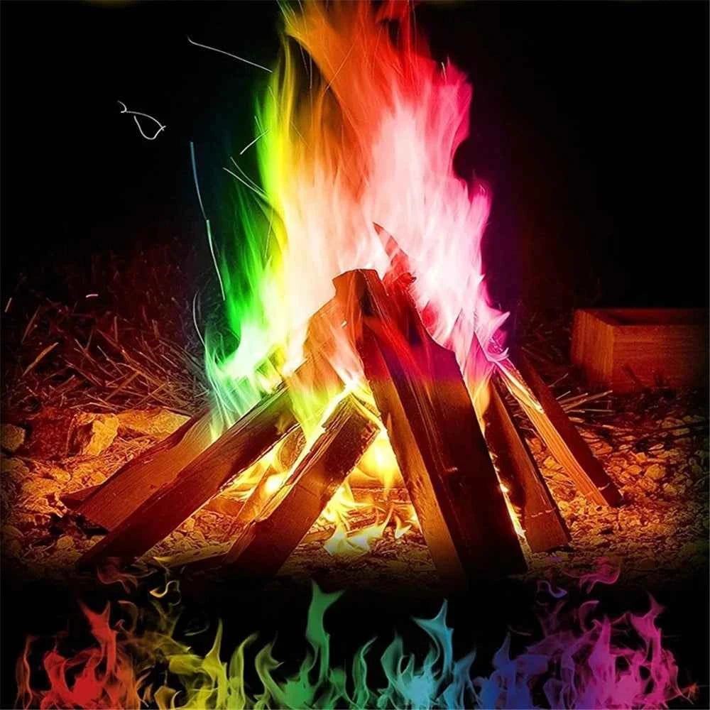 Mystical Fire Magic Tricks Color Flames Powder Bonfire Sachets Fireplace Pit Patio Toy Magician Pyrotechnics Party Glowing Props - Big Tim's Magic Emporium