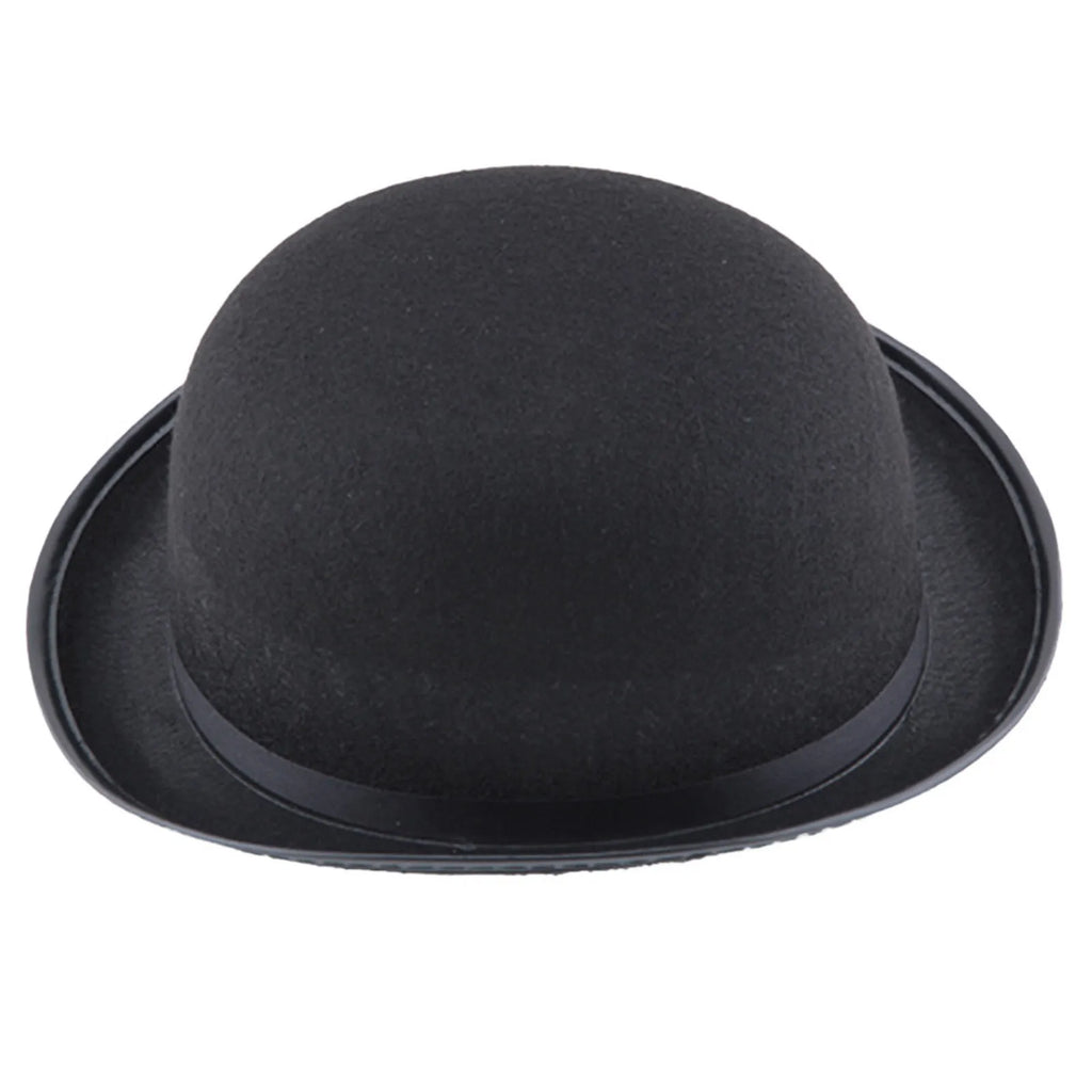 Pure Black Halloween Magic Hat With Hat Holder Cotton Bowler Hat Men'S Satin Hat Gentleman Clothing Gift For Men