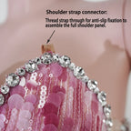 Sequin Beaded Tassels Mini Dress Crystals Mesh Bodycon Stage Performance Outfit